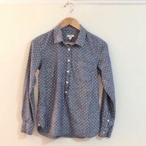 J. Crew chambray circle dot popover - size 4
